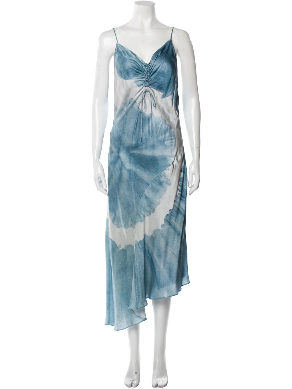 ALLSAINTS Alexia Silk Blend Mariana Blue Tie-Dye Midi Dress - NWT